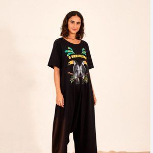 NWT Farm Rio Brasileira Black Jersey Jumpsuit